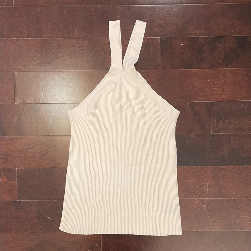Worthington Ivory Ribbed Halter Camisole Size XL